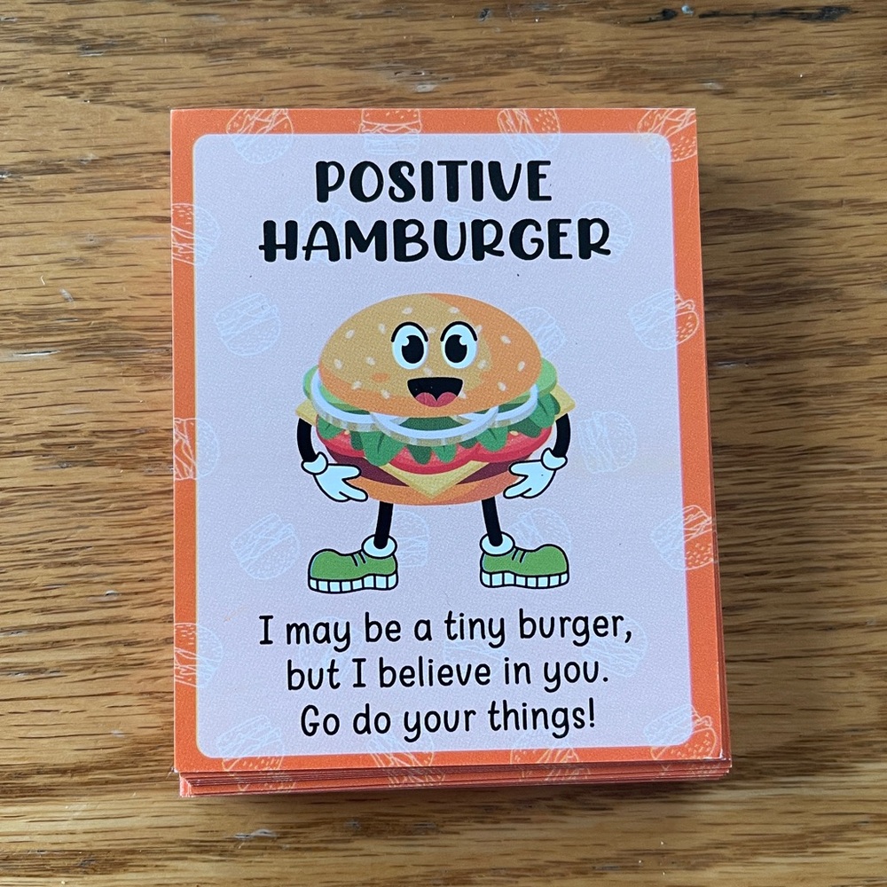 NEW Positive Hamburger Cards with Mini Burger Figures🌺 - Picture 2 of 5